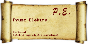 Prusz Elektra névjegykártya